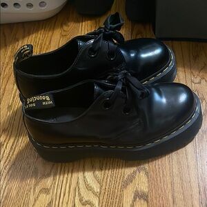 Dr. Martens Black Leather Platform Shoes